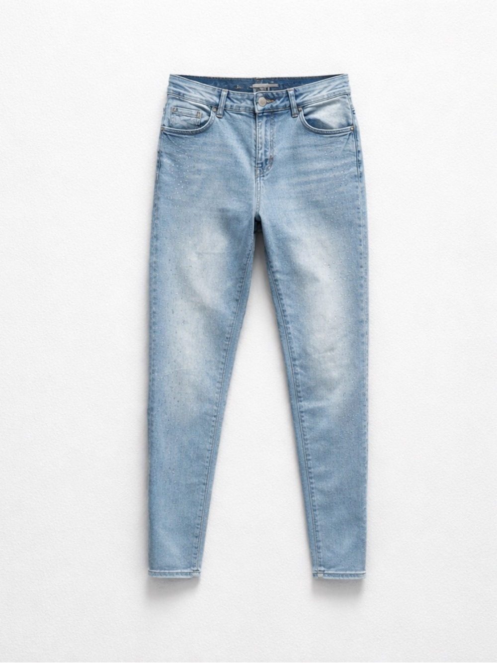 Light Wash Skinny Jeans with Stud Embellishments
